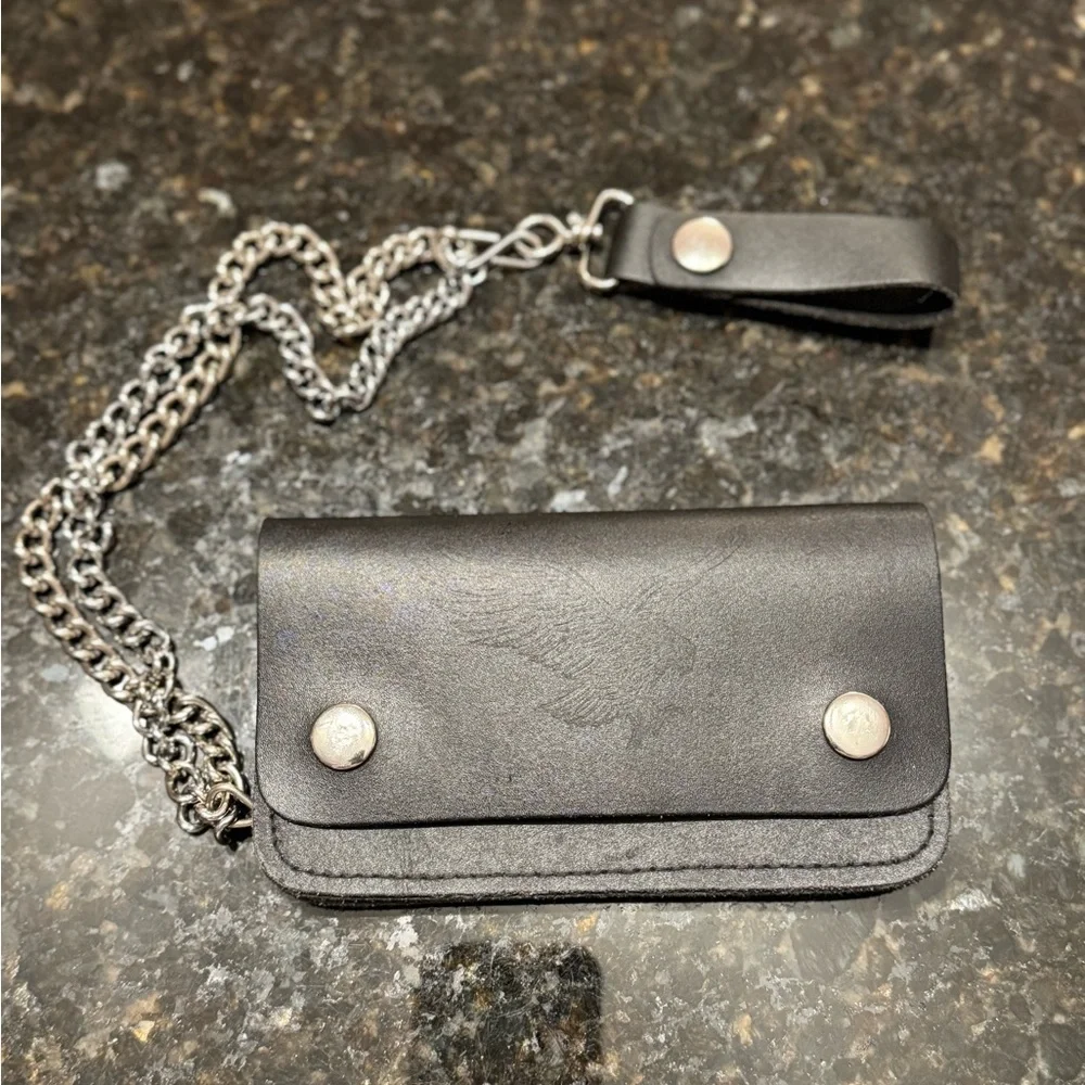 Genuine Leather Chain Wallet